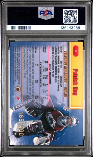 1998-99 Bowman's Best Patrick Roy #28 Refractor 165/400 PSA 9 back
