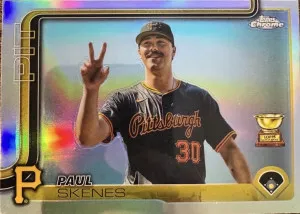 2025 Topps Chrome Paul Skenes Rookie Cup Image Variation Refractor #300 Pirates front