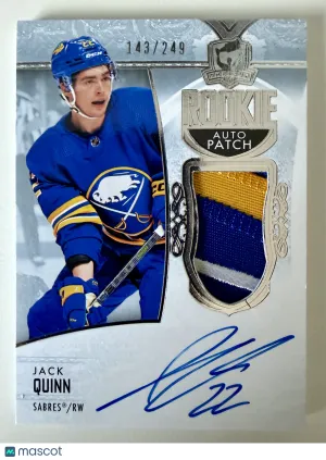 2023 Upper Deck The Cup Jack Quinn Rookie /249 Patch front