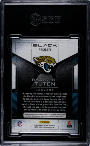 2025 Panini Black Bhayshul Tuten /50 SGC 9 back