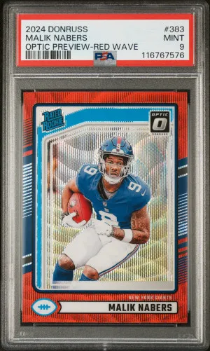 2024 Panini Donruss Malik Nabers Optic Preview-Red Wave front