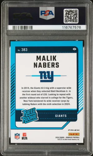 2024 Panini Donruss Malik Nabers Optic Preview-Red Wave back