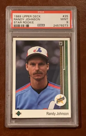 1989 Upper Deck Randy Johnson Rookie Card.  Card #25 front