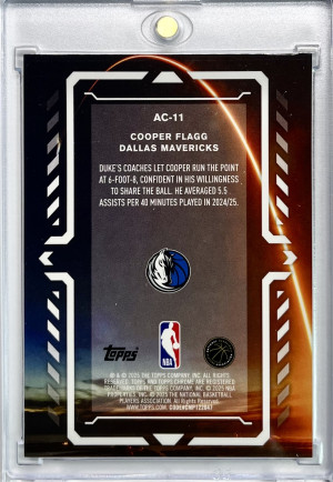 2025 Topps Chrome Cooper Flagg Activators Aqua Refractor /199 back