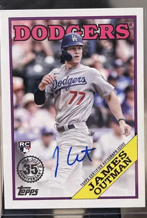 2023 Topps Series 1 -  Rookie Auto James Outman #88BA-OUT (AU, RC) front