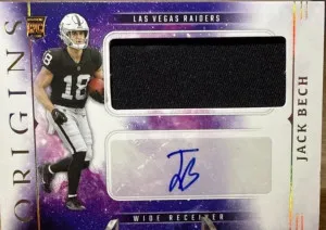 2025 Panini Origins Jack Bech Rookie Patch Auto RPA #RJJ-JBH Raiders (RC) front