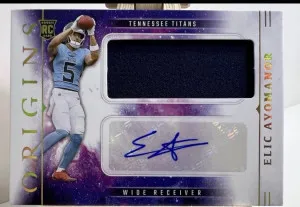 2025 Panini Origins ELIC AYOMANOR Rookie Patch Auto RC RPA Titans #RJJ-EAR front