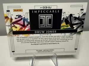Druw Jones 2024 Panini Impeccable Canvas Creations Auto /25 #CCS-DJ Diamondbacks (RC) back