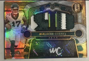2024 Panini Gold Standard - Rookie Jersey Autographs Double Malachi Corley #12 White Gold /49 (AU, MEM, RC) front