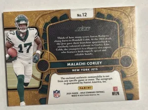 2024 Panini Gold Standard - Rookie Jersey Autographs Double Malachi Corley #12 White Gold /49 (AU, MEM, RC) back