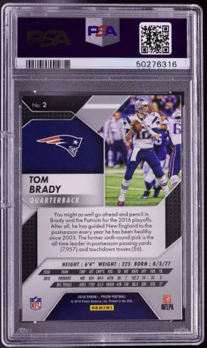 2016 Panini Prizm Tom Brady back