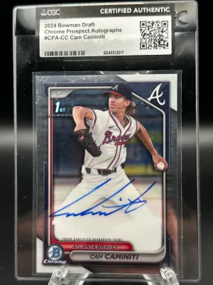 2024 Bowman Draft Chrome Prospect Autographs #CPA-CC Cam Caminiti CGC front