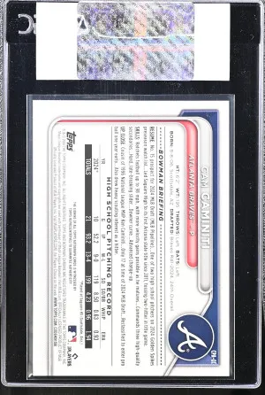 2024 Bowman Draft Chrome Prospect Autographs #CPA-CC Cam Caminiti CGC back