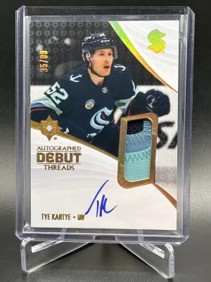 2023-24 Upper Deck Ultimate Collection Tye Kartye Autographed Debut Threads Rookie Patch Auto (35/99) front