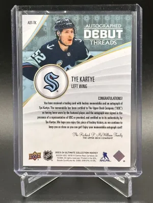 2023-24 Upper Deck Ultimate Collection Tye Kartye Autographed Debut Threads Rookie Patch Auto (35/99) back