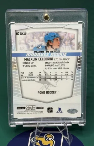 Macklin Celebrini Marquee Rookie Pond Hockey back