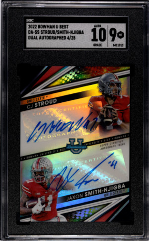 2022 Bowman University Best Stroud/Smith-Njigba SGC 9 front