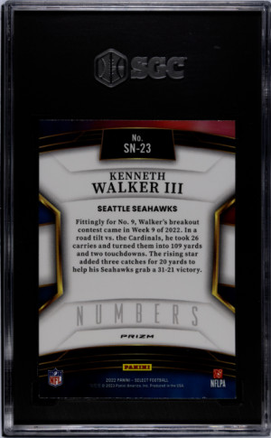 2022 Panini Select Kenneth Walker III SGC 10 back