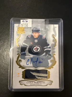 2023-24 The Cup Gold Base Patch Auto Cole Perfetti /8 front