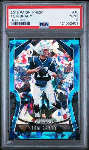2019 Panini Prizm Tom Brady Blue Ice /99 front