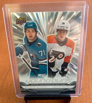 Macklin Celebrini/Matvei Michkov Young Guns Checklist Outburst front