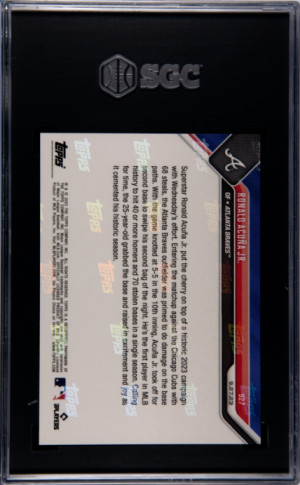 2023 Topps Now Ronald Acuna Jr. SGC 10 back