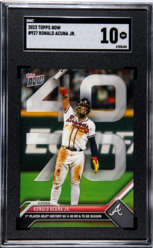 2023 Topps Now Ronald Acuna Jr. SGC 10 front