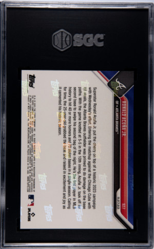 2023 Topps Now Ronald Acuna Jr. SGC 10 back