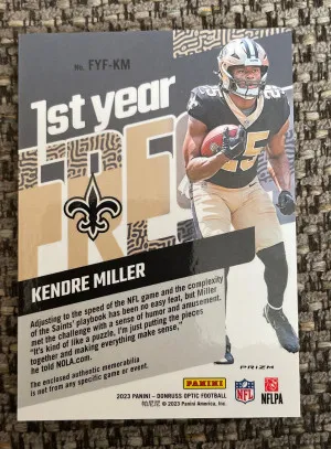 Kendre Miller Rookie Patch Card back
