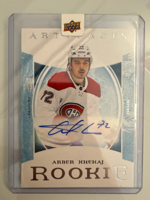Arber Xhekaj, 2022-23 Artifacts, Rookie Auto front