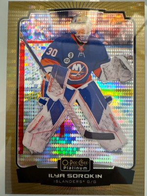 Ilya Sorokin, 2022-23 O Pee Chee Platinum, Seismic Gold /50 front