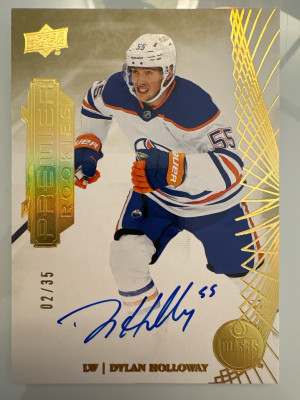 Dylan Holloway, 2022-33 Premier, Premier Rookies, Auto /35 front