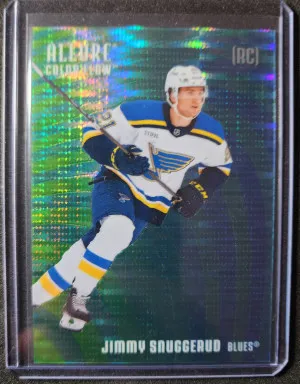 Jimmy Snuggerud Green-Blue Spectrum /75 Rookie front