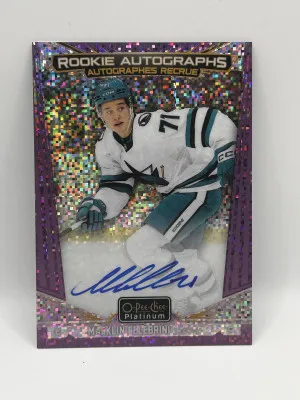 2024/25 Platinum Hockey Macklin Celebrini Violet Pixels Auto /65 front