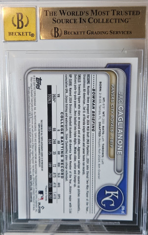 2024 Bowman Chrome Draft Jac Caglianone Auto BGS 9.5 back