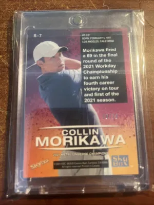 Collin Morikawa 2021 Metal Universe Champions Skybox Premium 10/10 Amethyst Star back