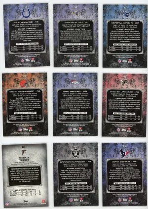Topps Inception Football Lot of 9 #'d cards *VF-NM* back
