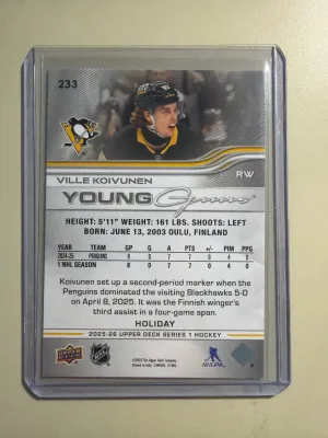 Ville Koivunen 25-26 UD Series 1 Holiday Young Guns back