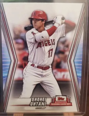 SHOHEI OHTANI 2023 TOPPS INTERNATIONAL TRADING CARD DAY NO. NTCD B-1 front
