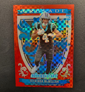 2025 Rookies & Stars Tetairoa McMillan Red Prizm Crusade front