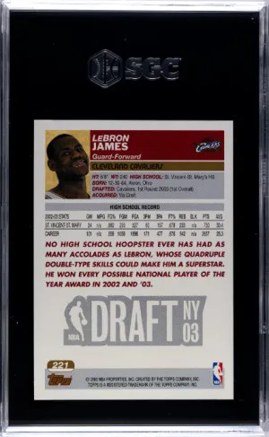 2003-04 Topps Lebron James SGC 9 back