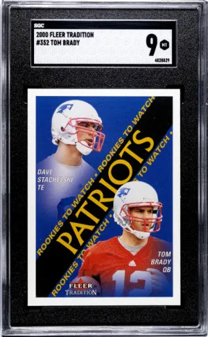 2000 Fleer Tradition Tom Brady SGC 9 front