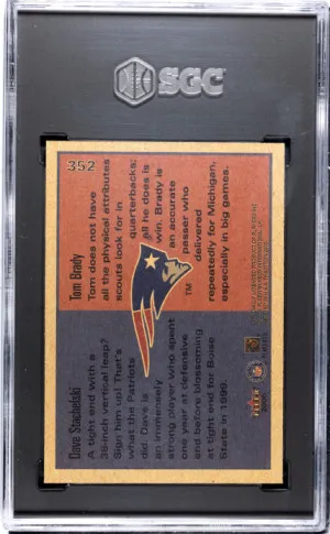 2000 Fleer Tradition Tom Brady SGC 9 back