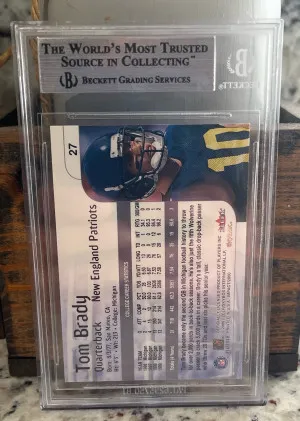Tom Brady #27 2000 Skybox Impact Rookie Card BGS Mint 9 back