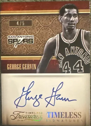 2013-14 Timeless Treasures George Gervin Signatures 4/5 front