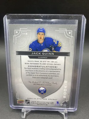 2022-23 Rookies Jack Quinn Autographs /199 back