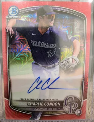 2025 Bowman Chrome Mega Box Charlie Condon Red Auto 5/5 front
