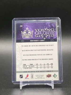 DREW DOUGHTY RC YOUNG GUNS 2008-09 UPPER DECK 08-09 back