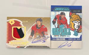 Rudolfs Balcers - 2 Card Rookie Lot (Patch Auto /99 & Auto /299 front