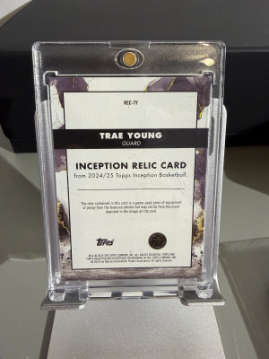 Trae Young-2024 Topps Inception Game Worn Patch back